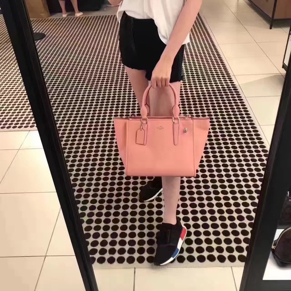 COACH 33995 CROSBY CROSSGRAIN LEATHER CARRYALL BAG SATCHEL PURSE Pink NEW - Picture 9 of 12